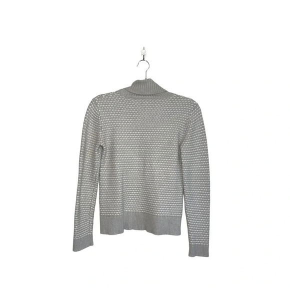 J. Crew Factory Mushroom Gray & White Knit Turtleneck Sweater Xsmall Women’s - Picture 6 of 11